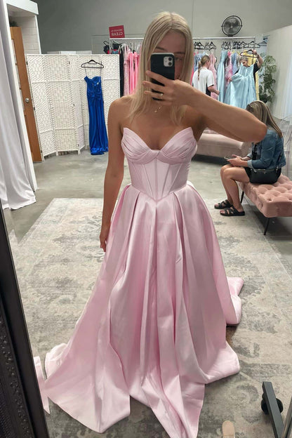 Sage Green Ruched Satin A-line Formal Dress