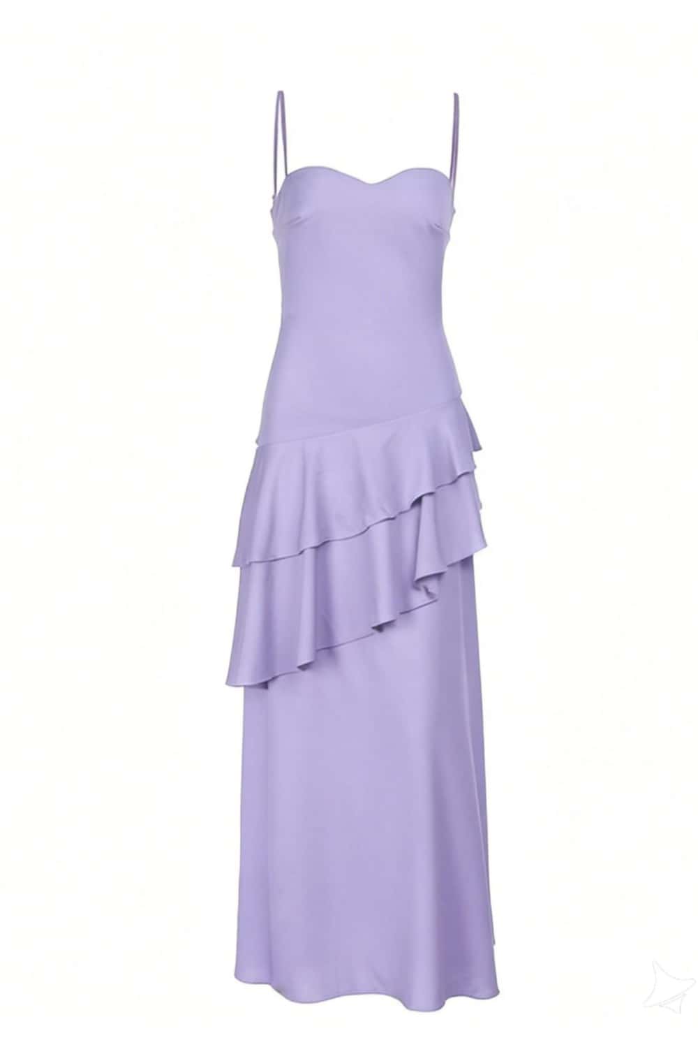Straps Royal Blue Chiffon Tiered Maxi Dress