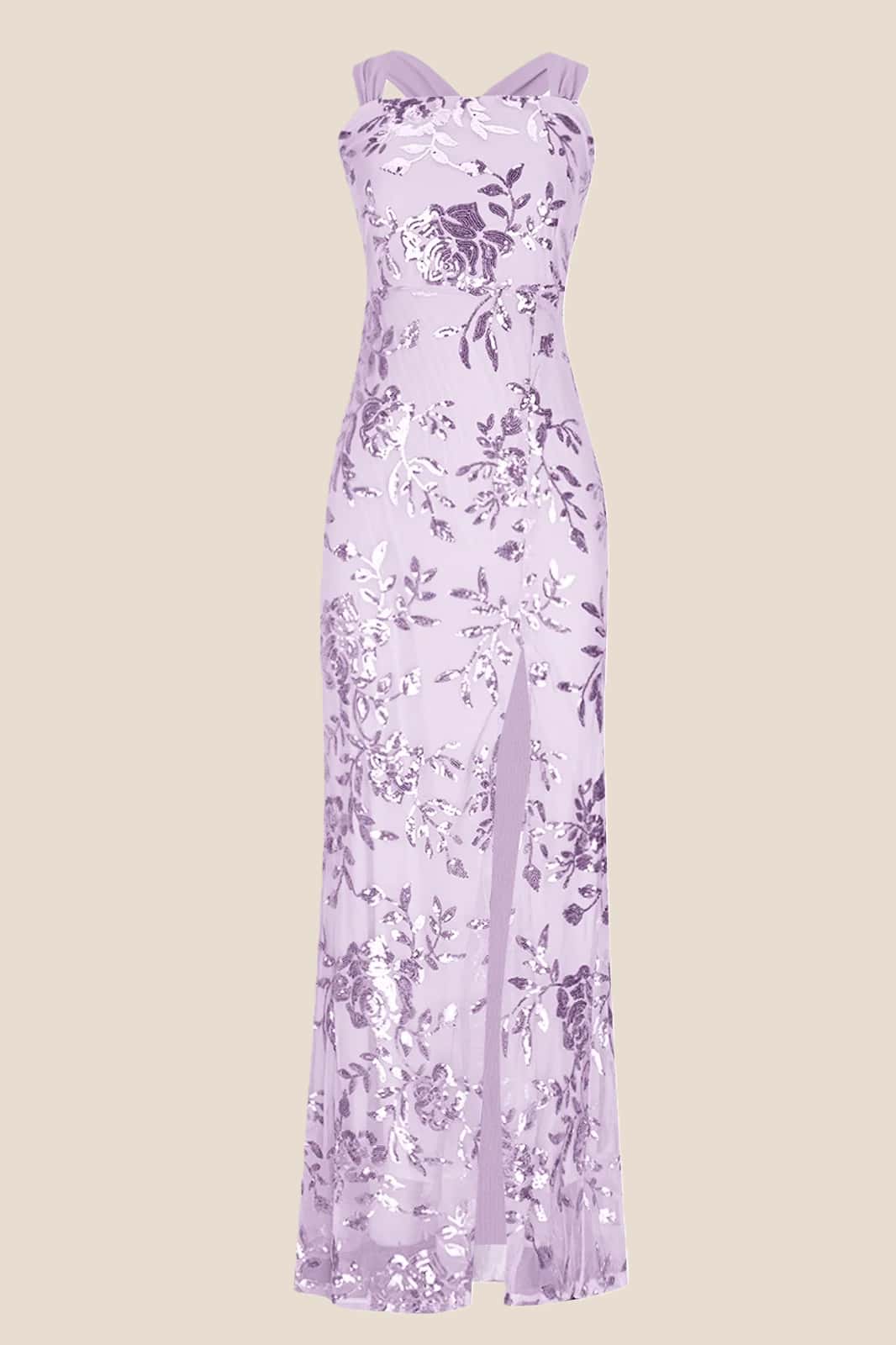 Purple Sequin Mermaid Long Formal Dress