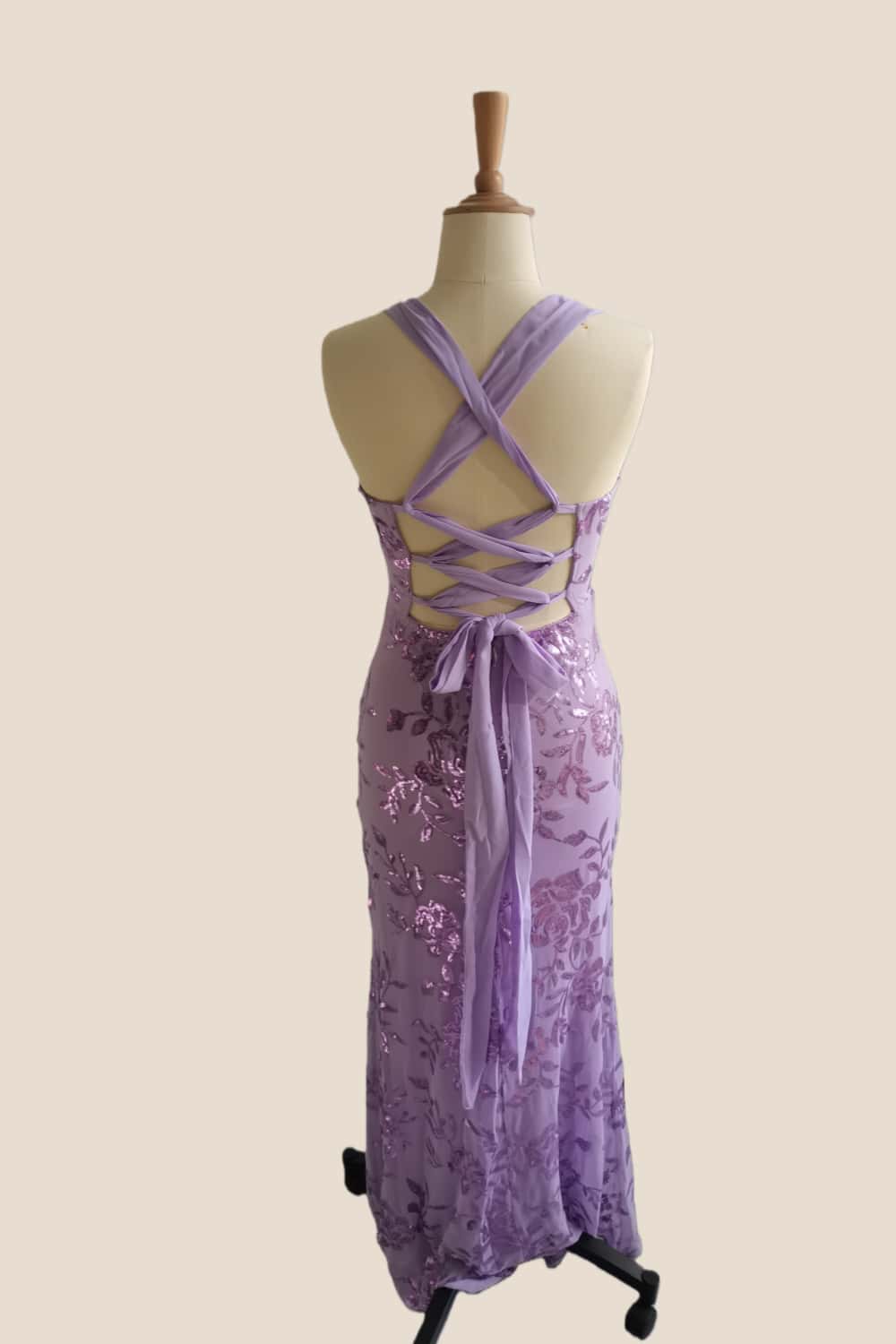 Purple Sequin Mermaid Long Formal Dress