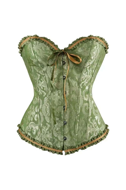 Purple Jacquard Ruffle Bustier Corset