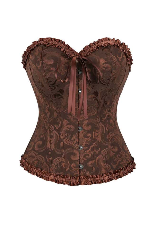 Purple Jacquard Ruffle Bustier Corset