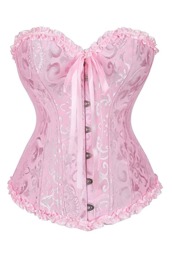 Royal Blue Jacquard Ruffle Bustier Corset
