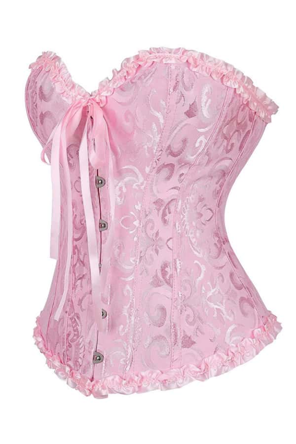 Royal Blue Jacquard Ruffle Bustier Corset