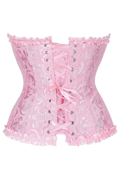 Purple Jacquard Ruffle Bustier Corset
