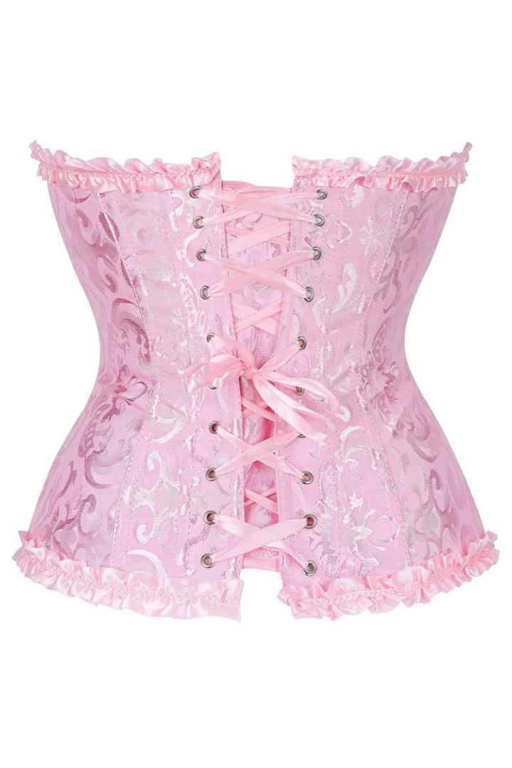 Royal Blue Jacquard Ruffle Bustier Corset