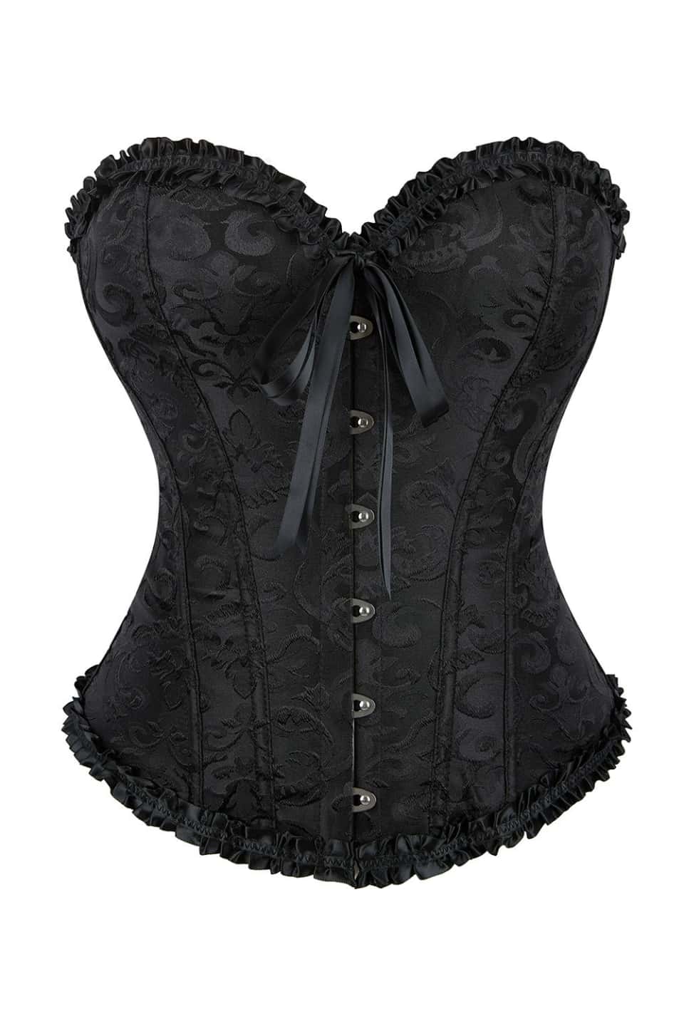 Purple Jacquard Ruffle Bustier Corset