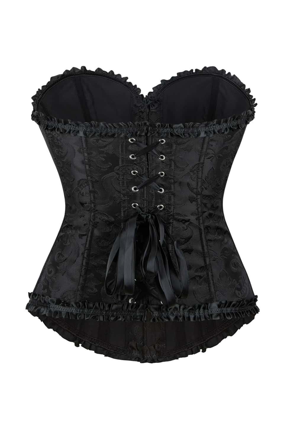 Royal Blue Jacquard Ruffle Bustier Corset