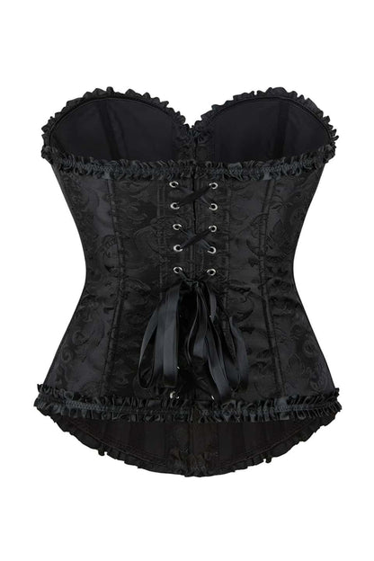 Royal Blue Jacquard Ruffle Bustier Corset