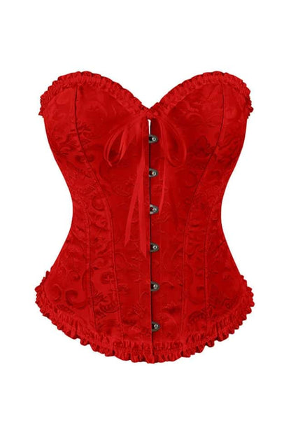 Purple Jacquard Ruffle Bustier Corset