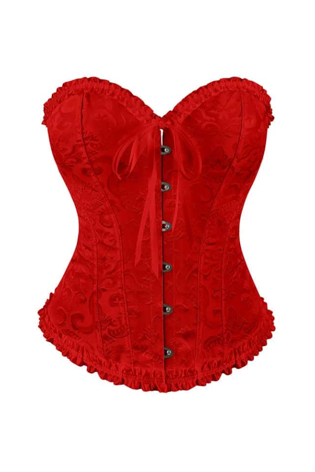 Royal Blue Jacquard Ruffle Bustier Corset