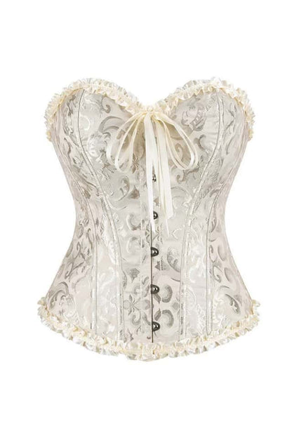 Purple Jacquard Ruffle Bustier Corset
