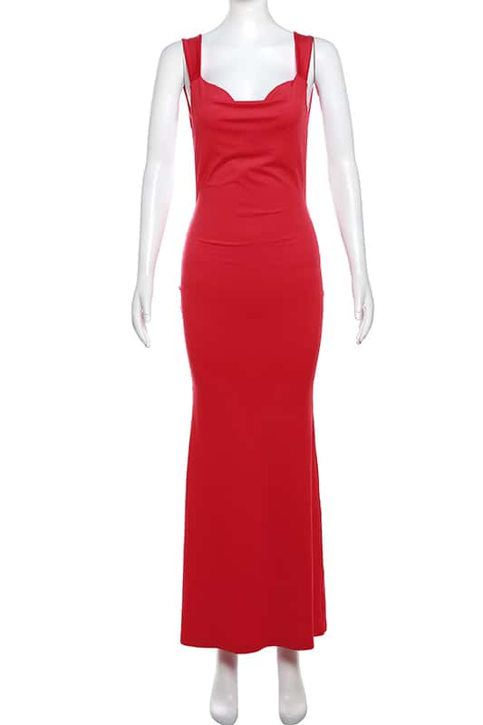 Sexy Fuchsia Backless Tight Bow Dress