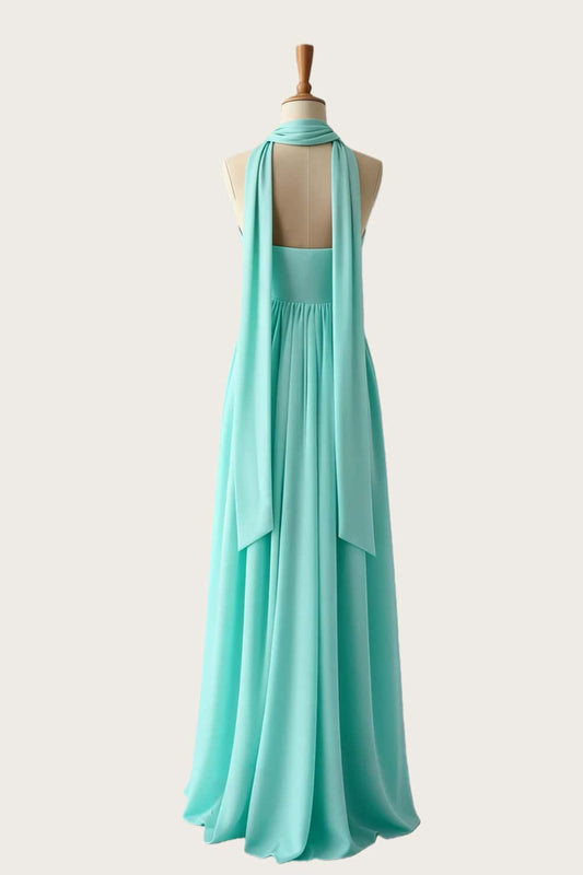 Lavender Twist Empire Chiffon Long Scarf Dress