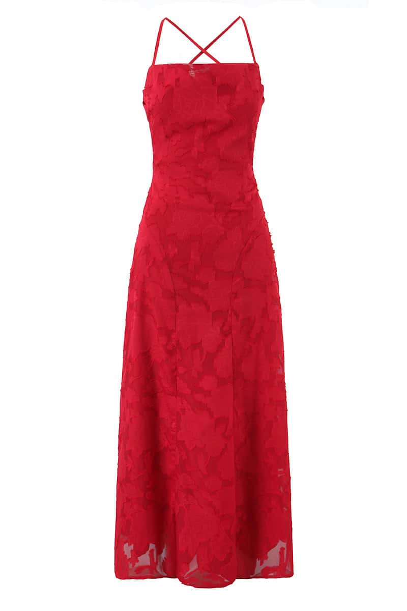 Sage Green Lace Straps A-line Dress