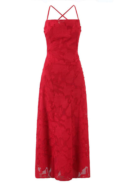Sage Green Lace Straps A-line Dress