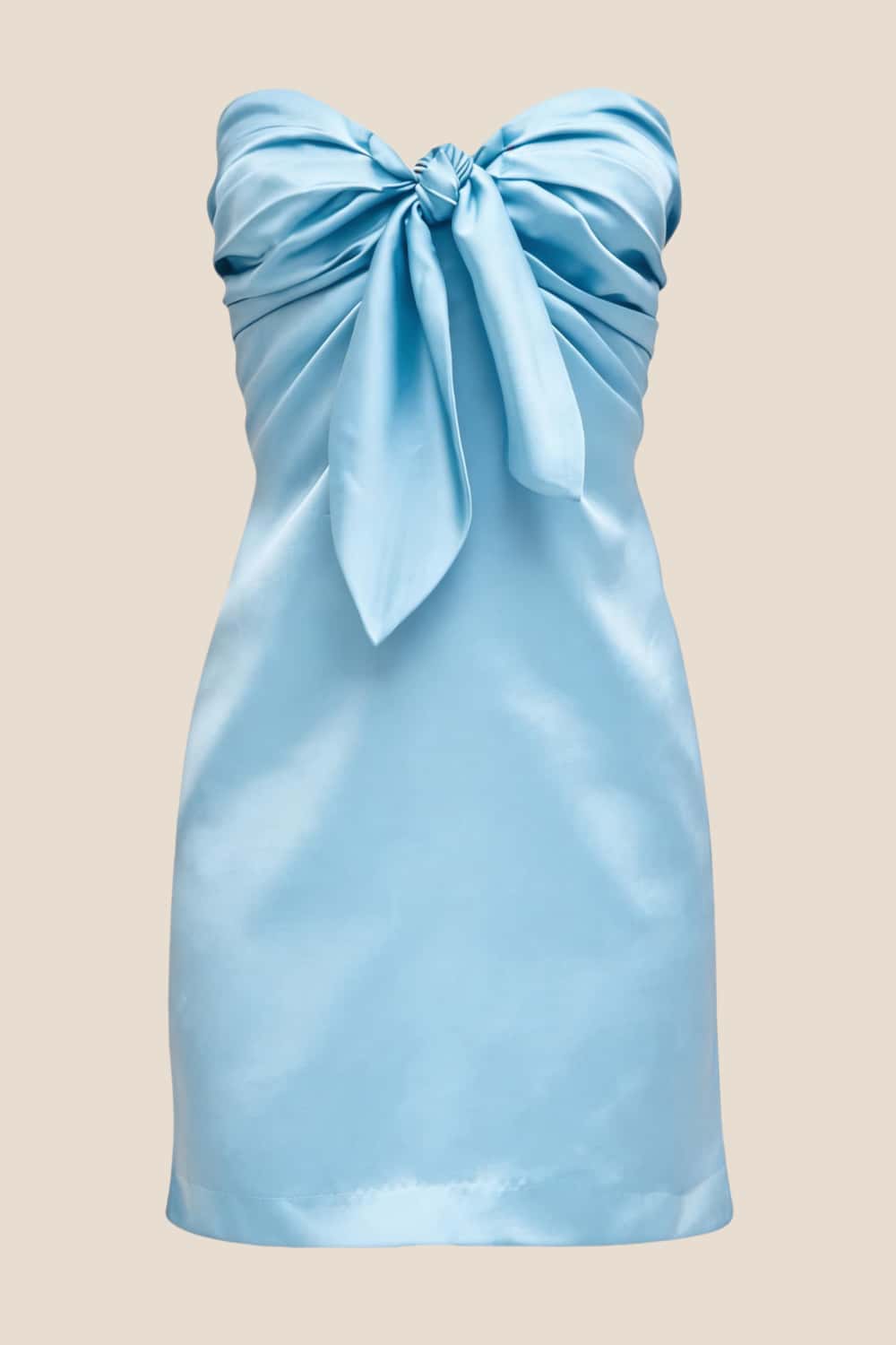 Strapless Yellow Tie Front A-line Short Dress
