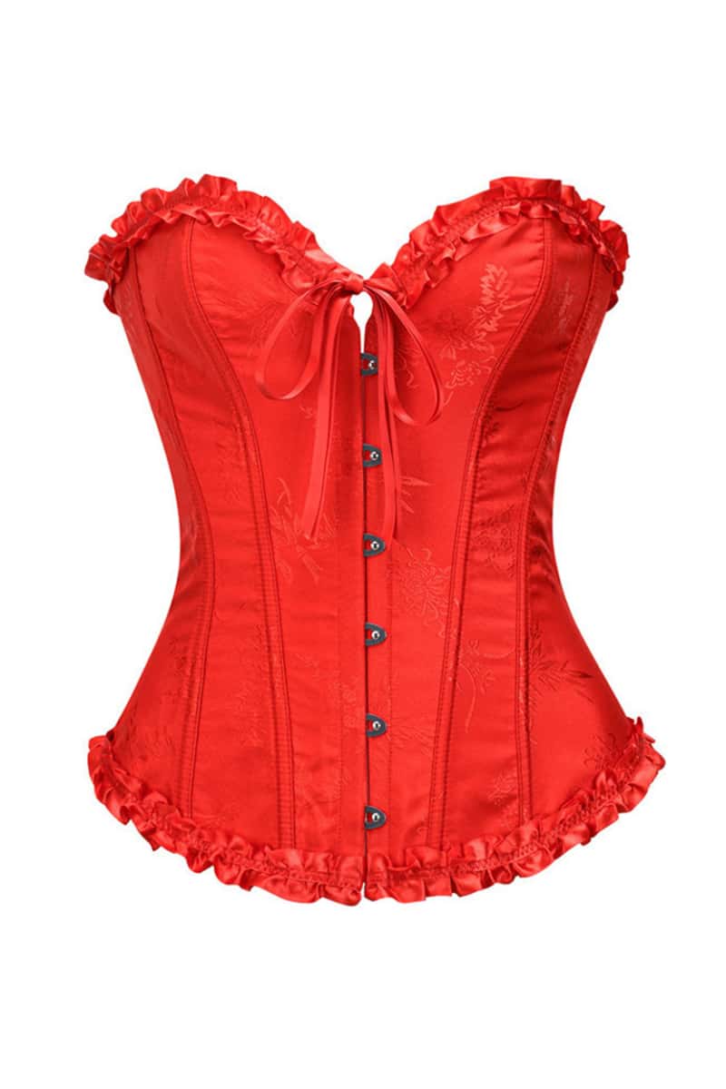 Sweetheart Lilac Lace-Up Floral Corset
