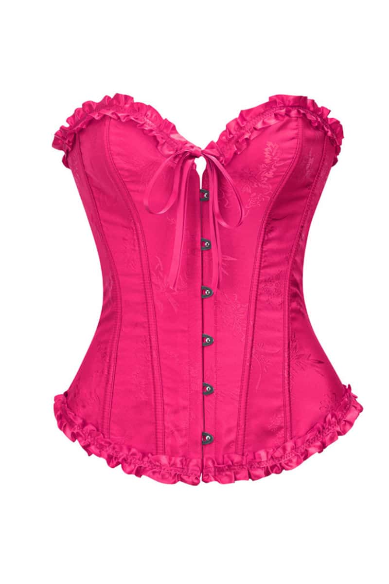 Sweetheart Yellow Lace-Up Floral Corset