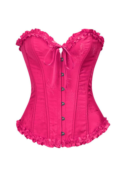 Sweetheart Lilac Lace-Up Floral Corset