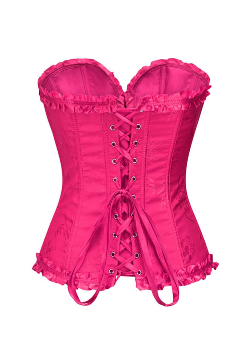 Sweetheart Sage Green Lace-Up Floral Corset