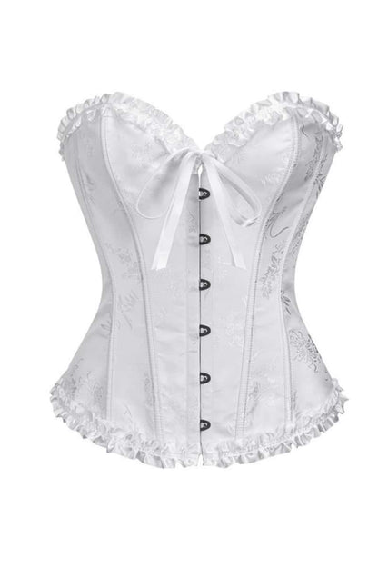 Sweetheart Yellow Lace-Up Floral Corset