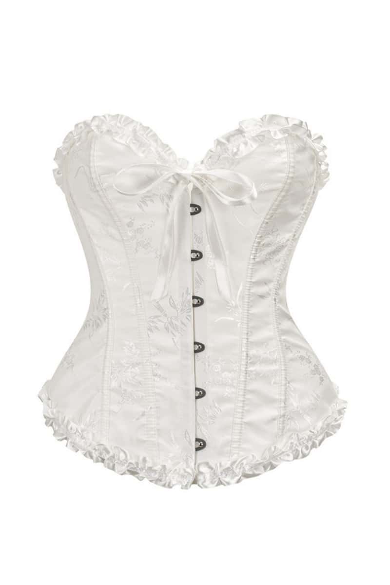 Sweetheart Yellow Lace-Up Floral Corset