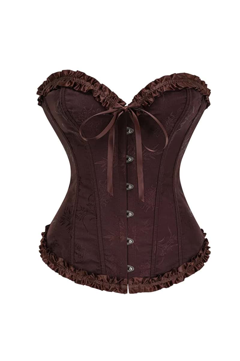 Sweetheart Yellow Lace-Up Floral Corset
