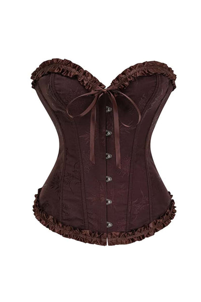 Sweetheart Yellow Lace-Up Floral Corset