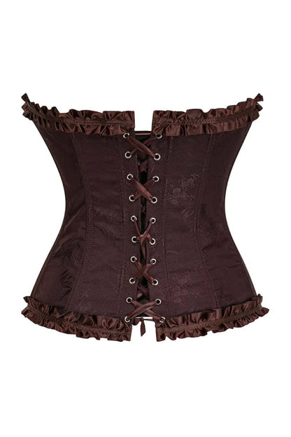 Sweetheart Yellow Lace-Up Floral Corset
