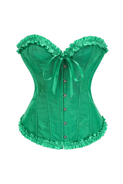 Sweetheart Yellow Lace-Up Floral Corset