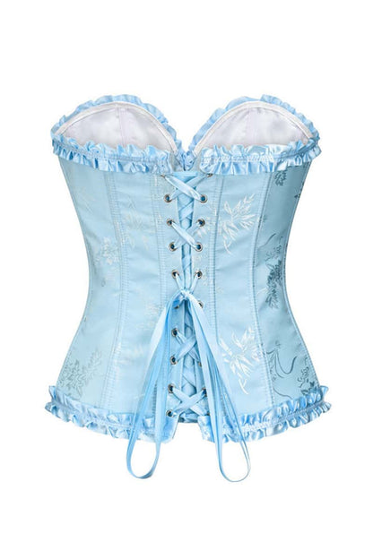 Sweetheart Pink Lace-Up Floral Corset