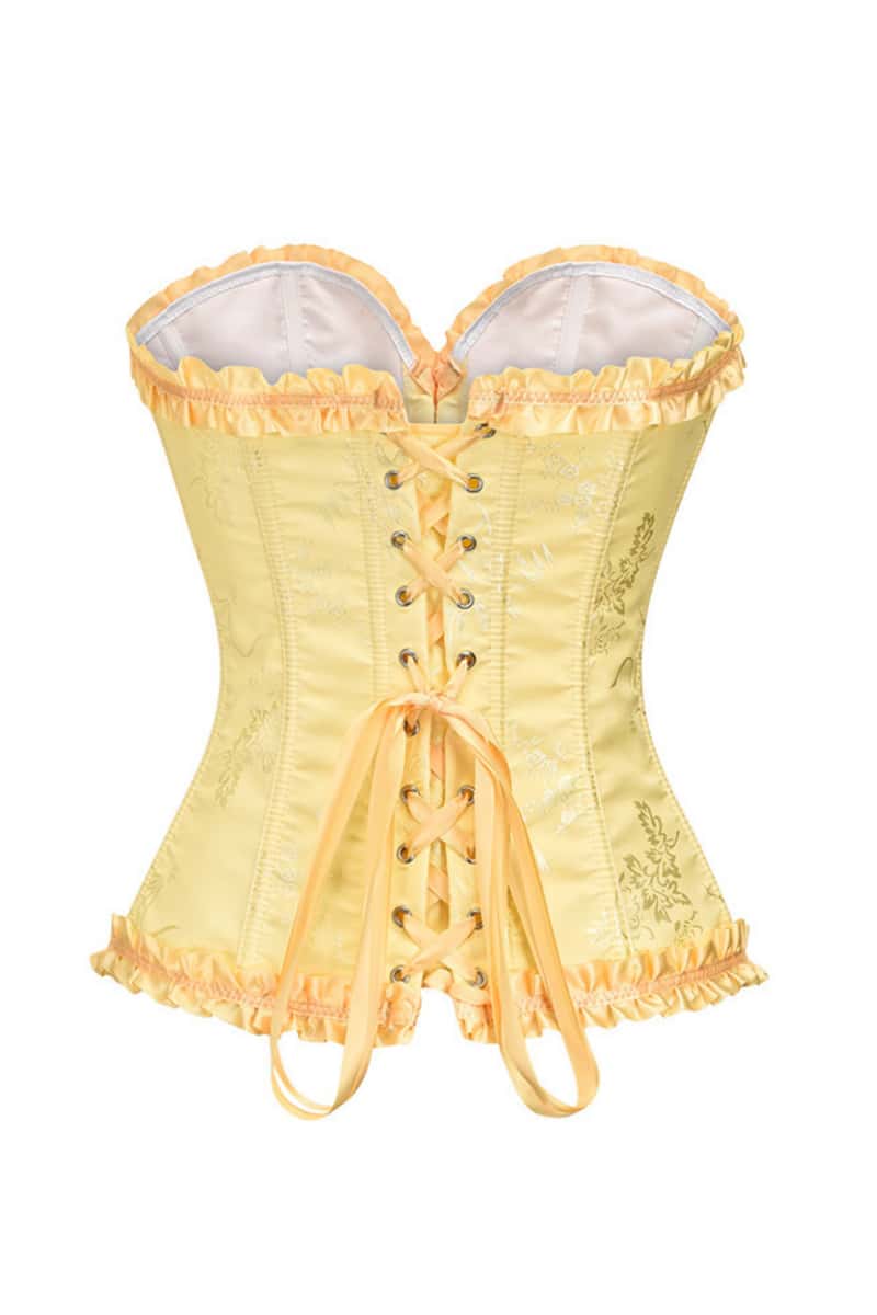 Sweetheart Sage Green Lace-Up Floral Corset