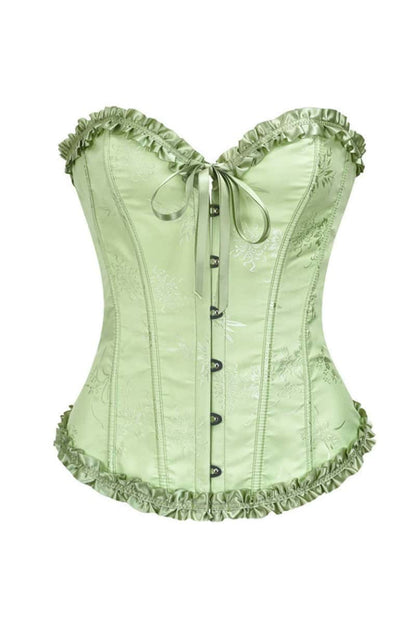 Sweetheart Lilac Lace-Up Floral Corset