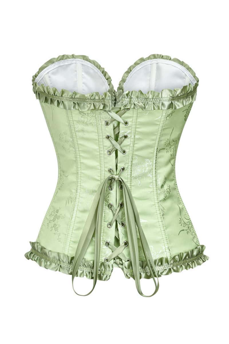 Sweetheart Yellow Lace-Up Floral Corset