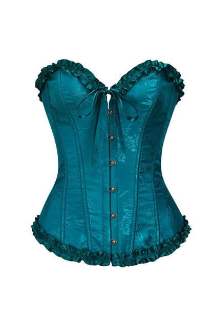 Sweetheart Yellow Lace-Up Floral Corset