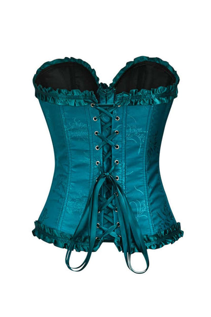 Sweetheart Pink Lace-Up Floral Corset