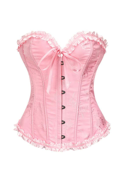 Sweetheart Lilac Lace-Up Floral Corset