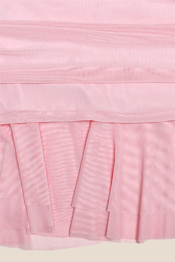 Off the Shoulder Pink Ruffle Hem Short Dress