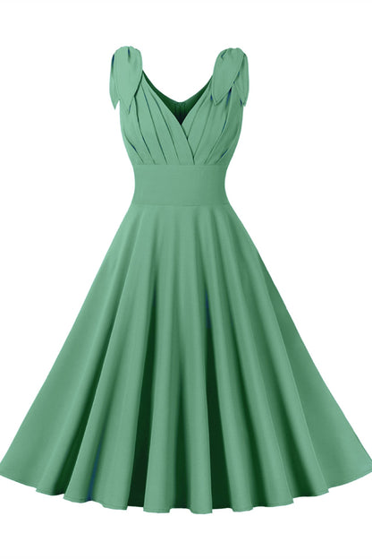 Tie Shoulder Navy Blue Swing Swing Dress