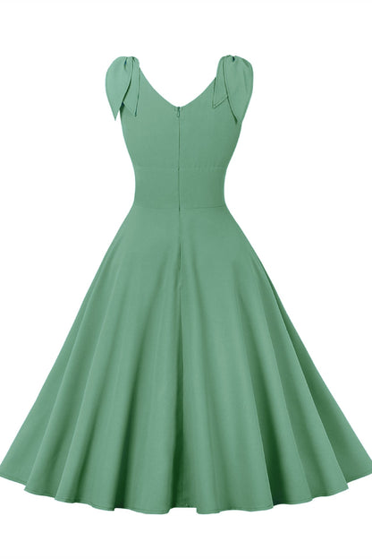 Tie Shoulder Navy Blue Swing Swing Dress