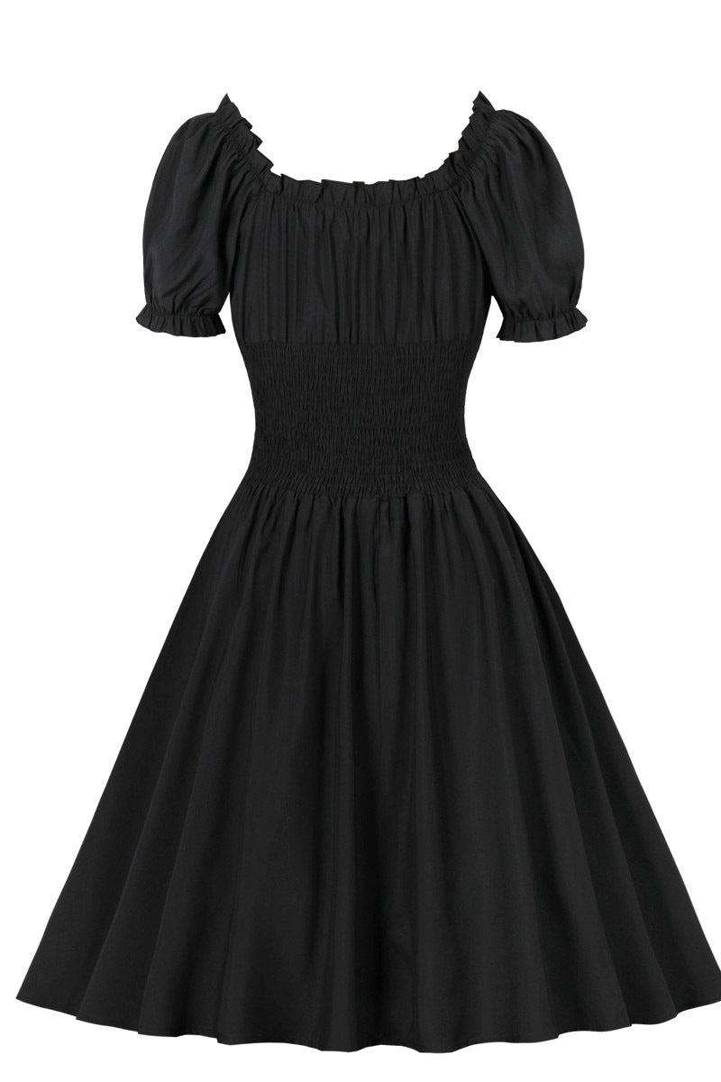Red Smoked Wasit Off the Shoulder Dress