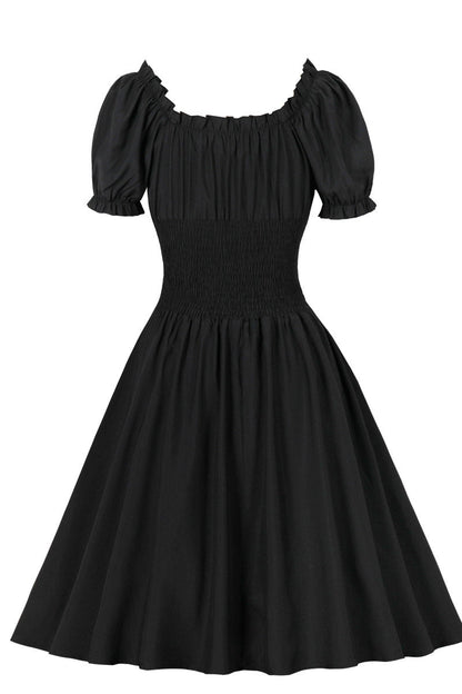 Red Smoked Wasit Off the Shoulder Dress