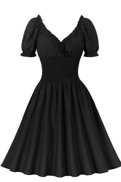 Red Smoked Wasit Off the Shoulder Dress