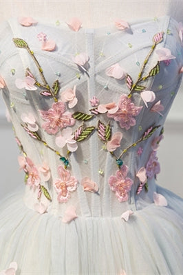 Sweetheart Pink Flowers Short A-line Homecoming Dress