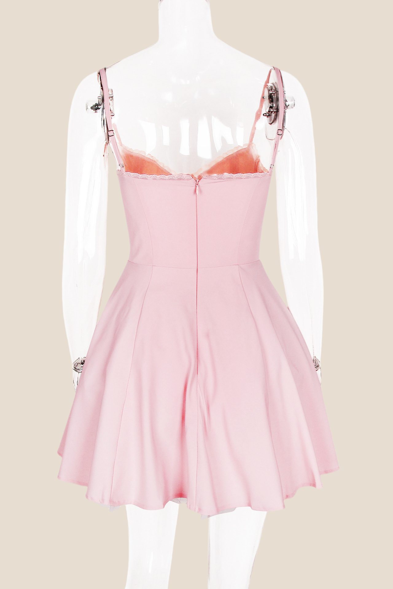Spaghetti Straps Black A-line Short Dress