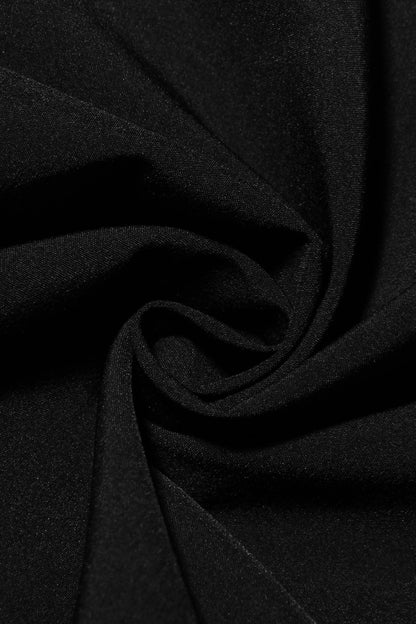 Spaghetti Straps Black A-line Short Dress