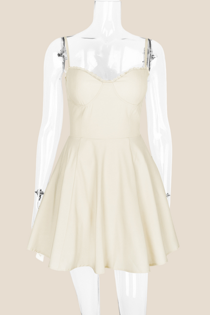Spaghetti Straps Black A-line Short Dress