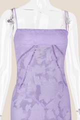 Spaghetti Straps Green Lace A-line Long Dress