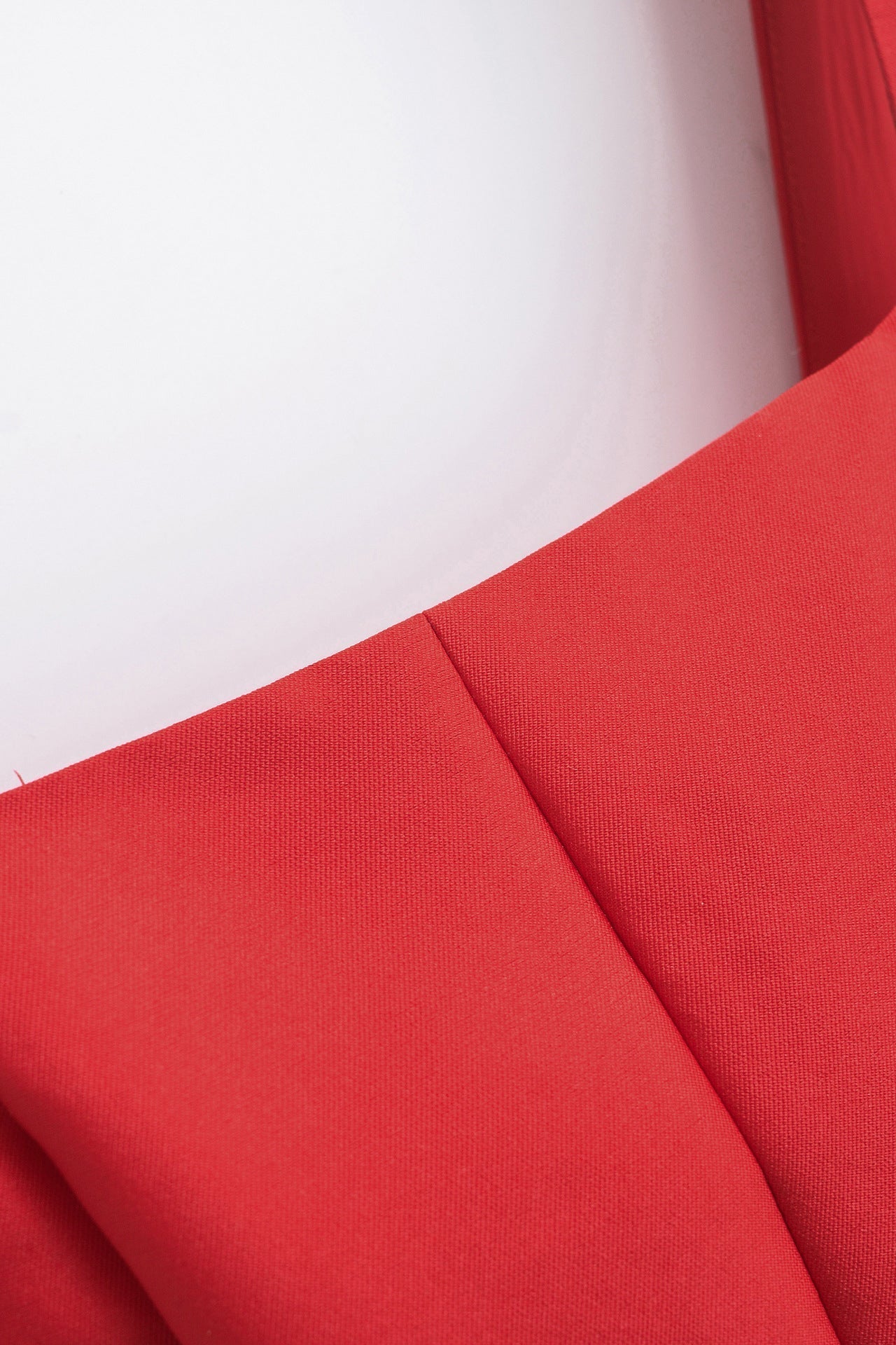 Square Neck Red Pleated A-line Short Dress